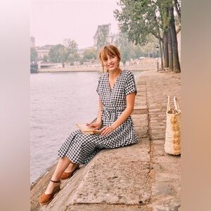 SÉZANE Robe Marielle Gingham Wrap Dress